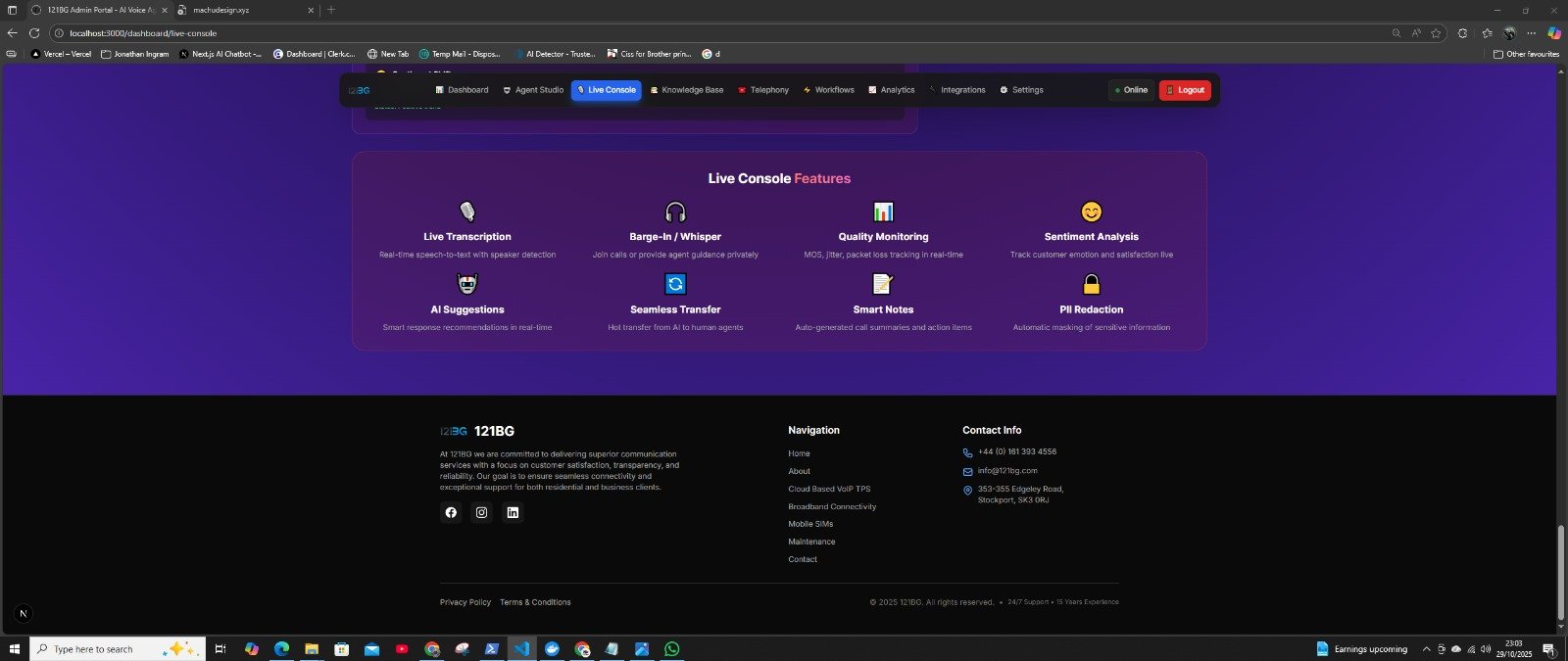 121BG application screen 16