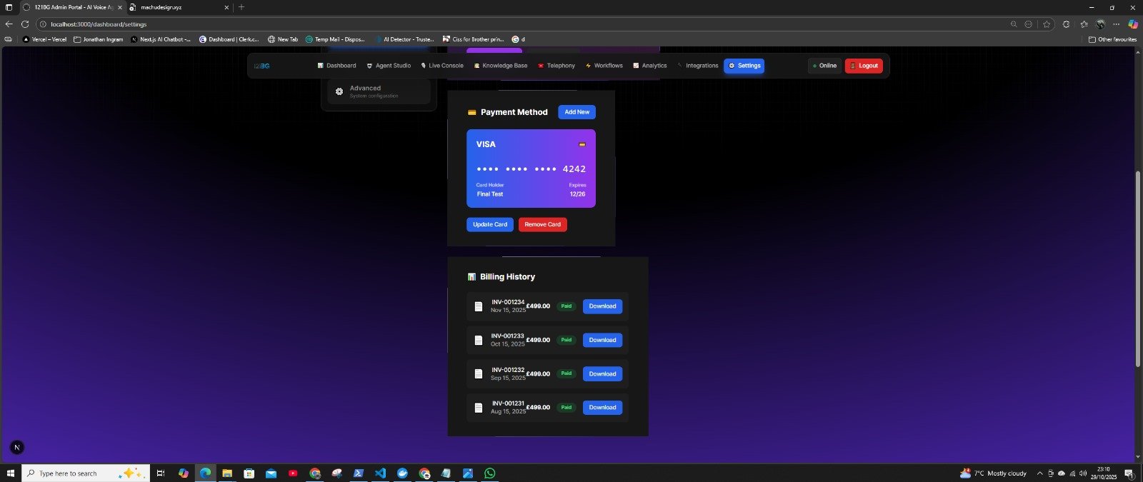 121BG application screen 22