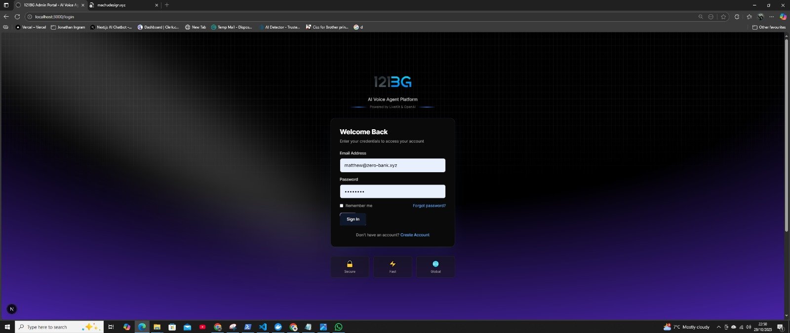121BG application screen 25