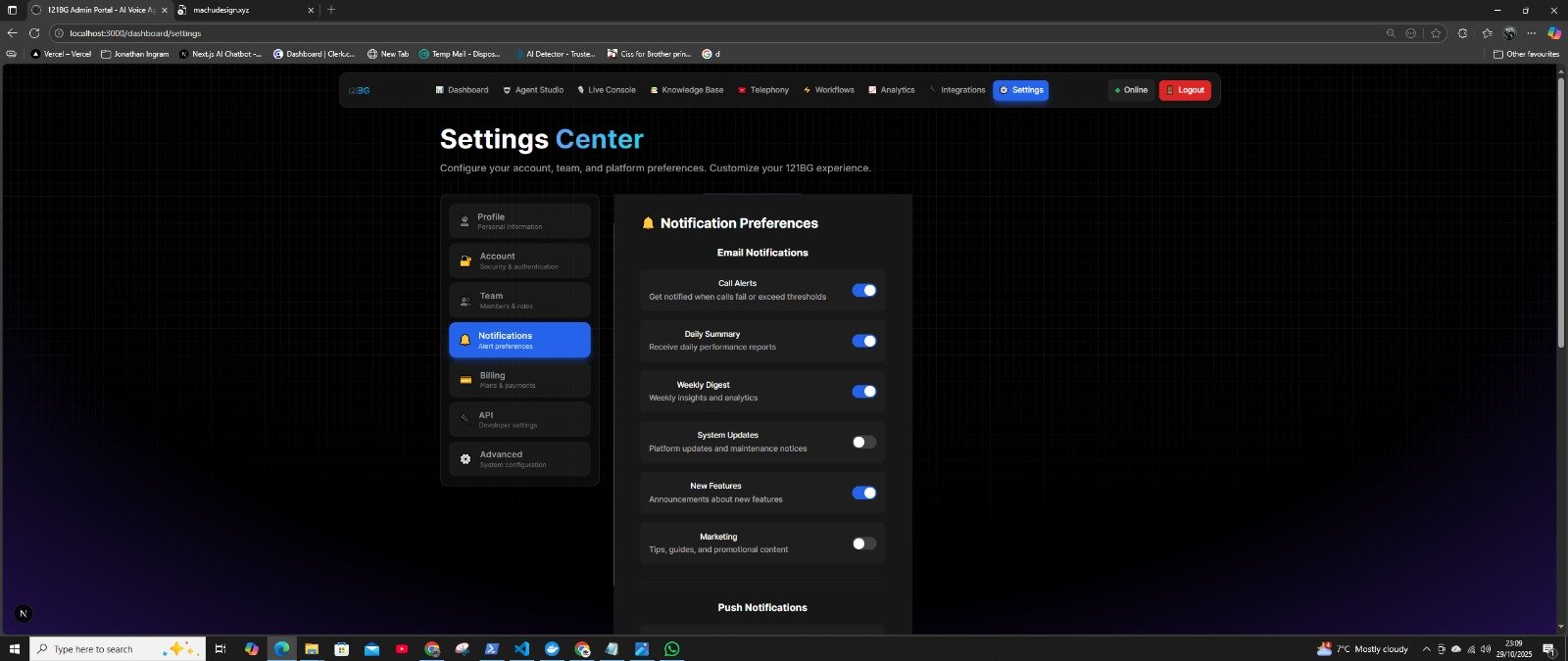 121BG application screen 27