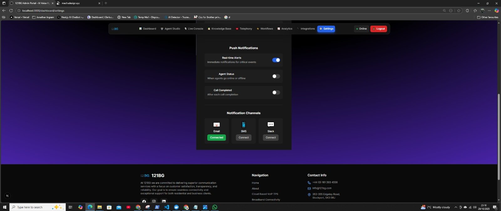 121BG application screen 43